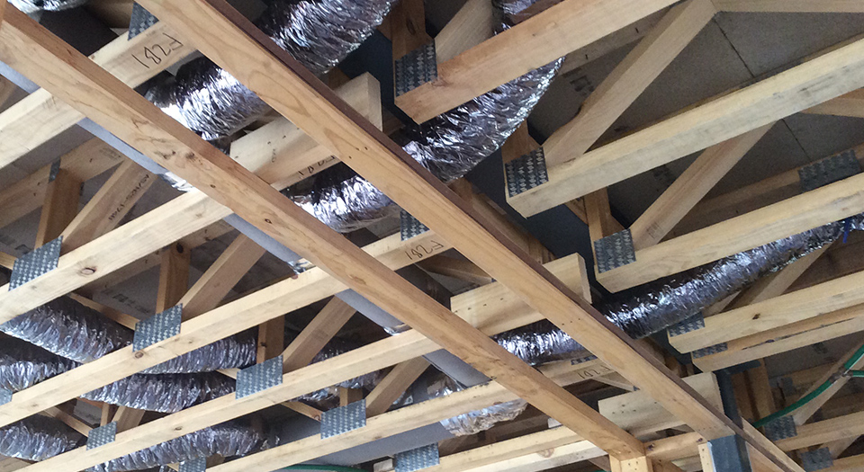 Ducts up in the roof - small duct air conditioning